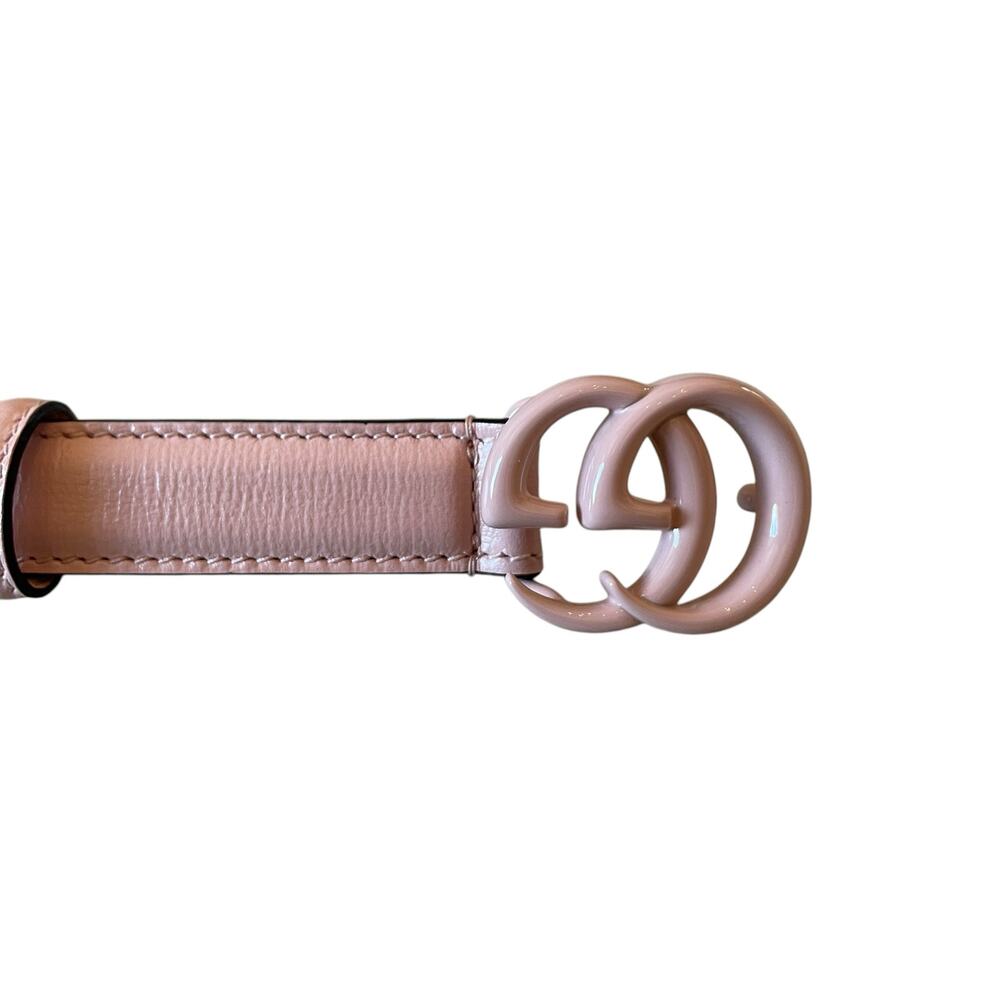 NEW GUCCI BELT Pink Marmont GG Leather Thin 409417 Sz 100 Cm 39 In - Picture 7 of 16